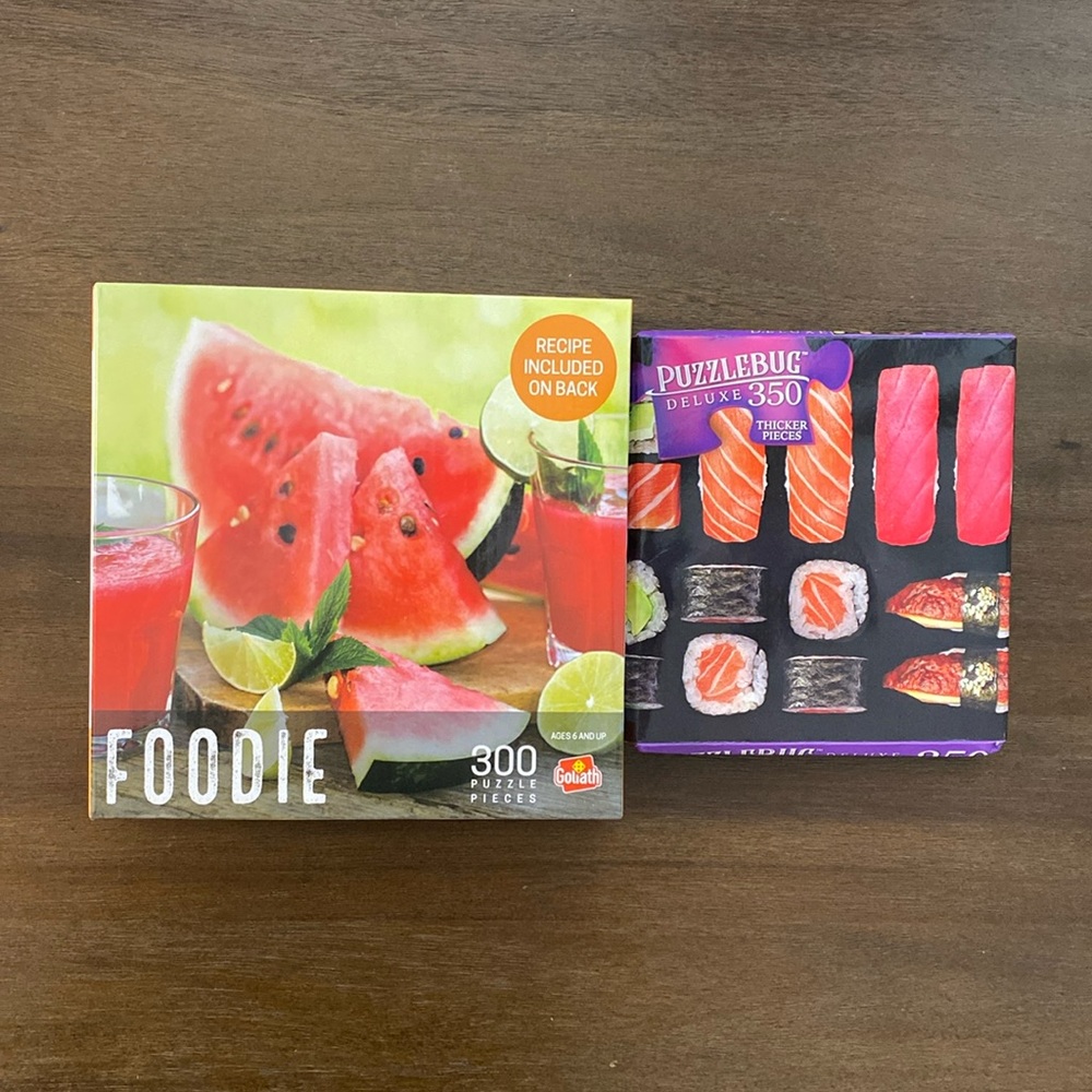 Watermelon Smoothie 300 Piece Puzzle & Japanese Sushi Set 350 Piece Puzzle